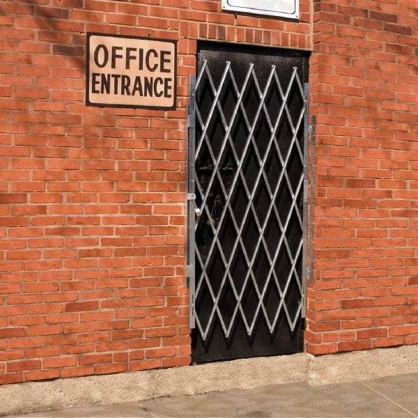 Illinois Engineered Products - 73" High Door Gate - Galvanized Steel, Silver - Industrial Tool & Supply