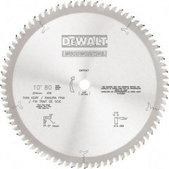 DeWALT - 10" Diam, 5/8" Arbor Hole Diam, 80 Tooth Wet & Dry Cut Saw Blade - Tungsten Carbide-Tipped, Standard Round Arbor - Industrial Tool & Supply
