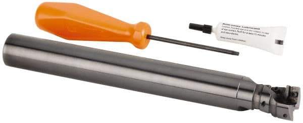 Kennametal - 26mm Cut Diam, 28mm Max Depth of Cut, 25mm Shank Diam, 220mm OAL, Indexable Square Shoulder Helical End Mill - GOMT 13T3.., JOMT 13T3.. Inserts, Cylindrical Shank, 0° Lead Angle, Series KDMR - Industrial Tool & Supply