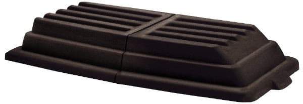 Rubbermaid - 61" Long x 31-3/4" Wide x 8-3/4" High, Black Polyethylene Hinged Lid - Use with Dome Lid Fits 3/4 Cu. Yd. - Industrial Tool & Supply
