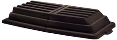 Rubbermaid - 61" Long x 31-3/4" Wide x 8-3/4" High, Black Polyethylene Hinged Lid - Use with Dome Lid Fits 3/4 Cu. Yd. - Industrial Tool & Supply