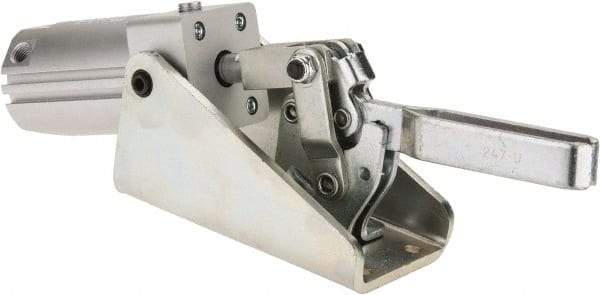 De-Sta-Co - 2,670 Lb Inner Hold Capacity, Horiz Mount, Air Power Hold-Down Toggle Clamp - 1/4 NPT Port, 145 Max psi, 94° Bar Opening, 57.15mm Height Under Bar - Industrial Tool & Supply