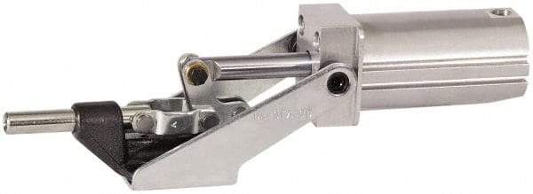 De-Sta-Co - 16,000 Lb Capacity, 2" Plunger Travel, 5/8-11 x 5/8" Plunger, 1/8 NPT Port, 5,522 N at 5 Bar, Air Power Straight Line Action Clamp - 2.63" Centerline Height, 20.56" Overall Closed Length x 7.21" Overall Closed Height, 145 Max psig, 14 to 194°F - Industrial Tool & Supply