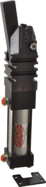 De-Sta-Co - 191.77 Lb-Ft Holding Capacity, 10 bar Clamping Pressure, Air Hold Down Clamp - 108mm Arm Length, 84mm Clamp Length, 55mm Clamp Width, 255mm Clamp Height, Mounting Holes - Industrial Tool & Supply