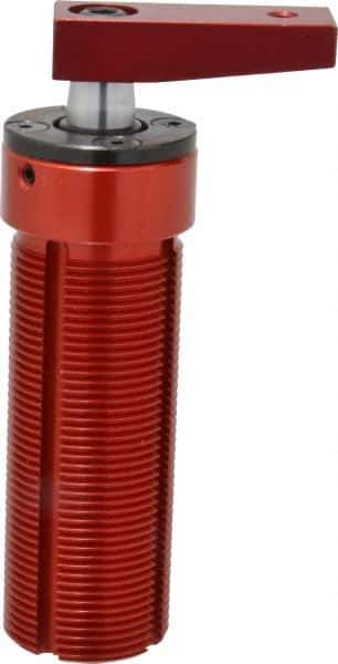 De-Sta-Co - 25 Lb Clamping Force, Left Hand Swing, 21.59mm Total Stroke, Single-Acting Pneumatic Swing Clamp - 10-32 Port, 72.9mm Body Length x 31.8mm Body Width, 4.1 cm3 (Clamp), 130 Max psi - Industrial Tool & Supply