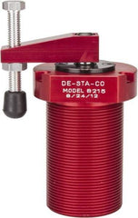 De-Sta-Co - 90 Lb Clamping Force, Right Hand Swing, 21.5mm Total Stroke, Single-Acting Pneumatic Swing Clamp - 1/8 NPT Port, 85.3mm Body Length x 76.2mm Body Width, 2.01 Cu In (Clamp), 2.26 Cu In (Unclamp), 130 Max psi - Industrial Tool & Supply