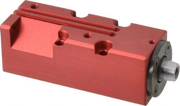 De-Sta-Co - 25 Lb Clamping Force, Right Hand Swing, 21.59mm Total Stroke, Single-Acting Pneumatic Swing Clamp - 10-32 Port, 85.6mm Body Length x 19.05mm Body Width, 4.1 cm3 (Clamp), 130 Max psi - Industrial Tool & Supply