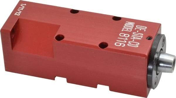 De-Sta-Co - 25 Lb Clamping Force, Left Hand Swing, 21.59mm Total Stroke, Single-Acting Pneumatic Swing Clamp - 10-32 Port, 85.6mm Body Length x 19.05mm Body Width, 4.1 cm3 (Clamp), 130 Max psi - Industrial Tool & Supply