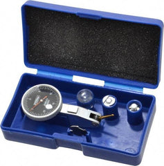 Fowler - 0.03 Inch Range, 0.0005 Inch Dial Graduation, Horizontal Dial Test Indicator - 1 Inch Black Dial, 0-15-0 Dial Reading - Industrial Tool & Supply