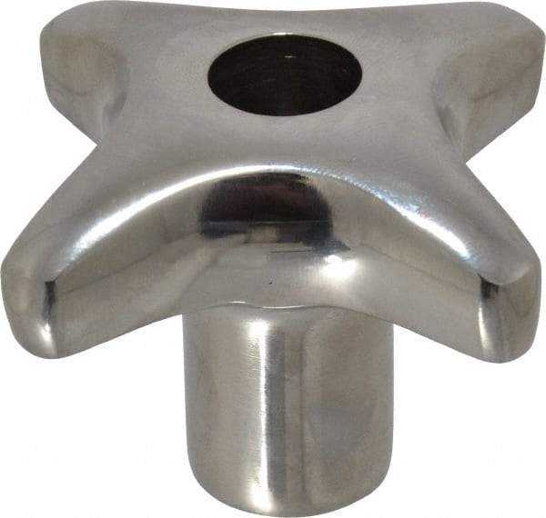 KIPP - 2.48" Head Diam, 4 Point Lobed Knob - 1/2-13 Hole, Stainless Steel - Industrial Tool & Supply