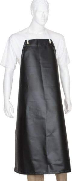 Ansell - 35" Wide x 45" Long x 17 mil Thick Chemical Resistant Bib Apron - Nitrile Blend, Black, Resists Chemicals, Oils - Industrial Tool & Supply