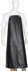 Ansell - 35" Wide x 45" Long x 17 mil Thick Chemical Resistant Bib Apron - Nitrile Blend, Black, Resists Chemicals, Oils - Industrial Tool & Supply