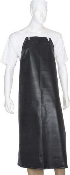 Ansell - 35" Wide x 45" Long x 16 mil Thick Chemical Resistant Bib Apron - Neoprene, Black, Resists Chemicals, Oils - Industrial Tool & Supply