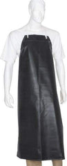 Ansell - 35" Wide x 45" Long x 16 mil Thick Chemical Resistant Bib Apron - Neoprene, Black, Resists Chemicals, Oils - Industrial Tool & Supply