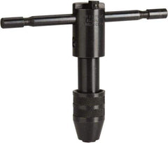 Cle-Line - #12 to 1/2" Tap Capacity, T Handle Tap Wrench - 5" Overall Length, Ratcheting - Industrial Tool & Supply