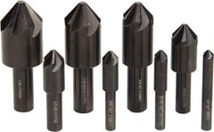 Hertel - 8 Piece, 1/4 to 1" Head Diam, 82° Included Angle, Countersink Set - Industrial Tool & Supply
