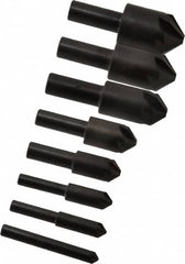 Hertel - 8 Piece, 1/4 to 1" Head Diam, 90° Included Angle, Countersink Set - Industrial Tool & Supply