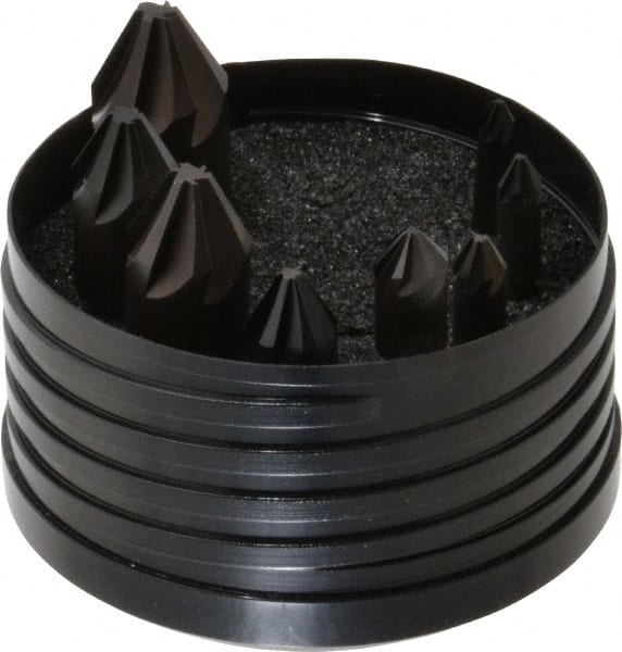 Hertel - 8 Piece, 1/4 to 1" Head Diam, 60° Included Angle, Countersink Set - Industrial Tool & Supply