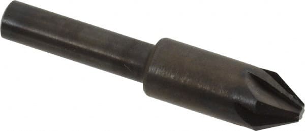 Hertel - 3/8" Head Diam, 1/4" Shank Diam, 6 Flute 60° High Speed Steel Countersink - Industrial Tool & Supply