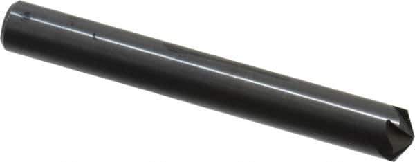 Hertel - 1/4" Head Diam, 1/4" Shank Diam, 6 Flute 120° High Speed Steel Countersink - 2" OAL, Straight Shank - Industrial Tool & Supply