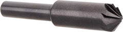 Hertel - 3/8" Head Diam, 1/4" Shank Diam, 6 Flute 100° High Speed Steel Countersink - 2" OAL, Straight Shank - Industrial Tool & Supply