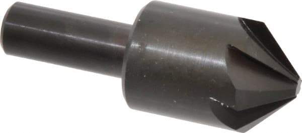 Hertel - 1" Head Diam, 1/2" Shank Diam, 6 Flute 90° High Speed Steel Countersink - 2-3/4" OAL, Straight Shank - Industrial Tool & Supply