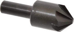 Hertel - 1" Head Diam, 1/2" Shank Diam, 6 Flute 90° High Speed Steel Countersink - 2-3/4" OAL, Straight Shank - Industrial Tool & Supply