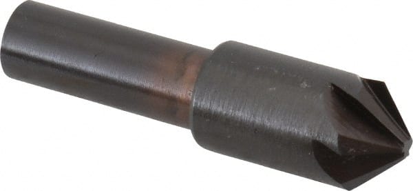 Hertel - 1/2" Head Diam, 3/8" Shank Diam, 6 Flute 90° High Speed Steel Countersink - Industrial Tool & Supply