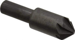 Hertel - 3/4" Head Diam, 1/2" Shank Diam, 6 Flute 90° High Speed Steel Countersink - 2-3/4" OAL, Straight Shank - Industrial Tool & Supply