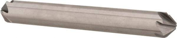 Hertel - 1/4" Head Diam, 1/4" Shank Diam, 6 Flute 90° High Speed Steel Countersink - 2" OAL, Straight Shank - Industrial Tool & Supply