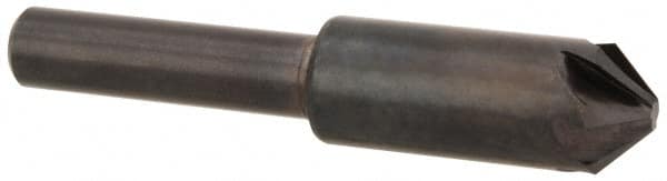 Hertel - 3/8" Head Diam, 1/4" Shank Diam, 6 Flute 90° High Speed Steel Countersink - Industrial Tool & Supply