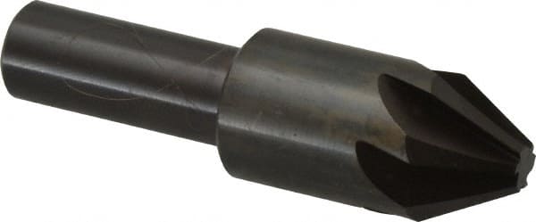 Hertel - 3/4" Head Diam, 1/2" Shank Diam, 6 Flute 60° High Speed Steel Countersink - Industrial Tool & Supply