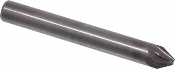 Hertel - 1/4" Head Diam, 1/4" Shank Diam, 6 Flute 60° High Speed Steel Countersink - Industrial Tool & Supply