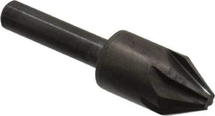 Hertel - 1/2" Head Diam, 1/4" Shank Diam, 6 Flute 60° High Speed Steel Countersink - 2" OAL, Straight Shank - Industrial Tool & Supply