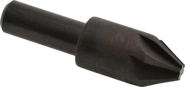 Hertel - 3/4" Head Diam, 1/2" Shank Diam, 6 Flute 60° High Speed Steel Countersink - Industrial Tool & Supply