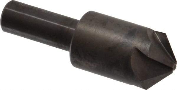 Hertel - 7/8" Head Diam, 1/2" Shank Diam, 4 Flute 100° High Speed Steel Countersink - 2-13/16" OAL, Straight Shank - Industrial Tool & Supply