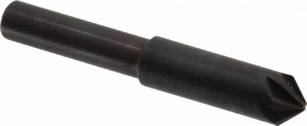 Hertel - 5/16" Head Diam, 1/4" Shank Diam, 6 Flute 90° High Speed Steel Countersink - Industrial Tool & Supply