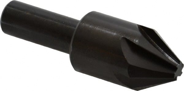 Hertel - 7/8" Head Diam, 1/2" Shank Diam, 6 Flute 60° High Speed Steel Countersink - Industrial Tool & Supply