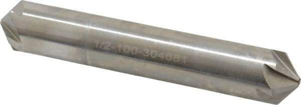 Hertel - 1/2" Head Diam, 1/2" Shank Diam, 6 Flute 100° High Speed Steel Countersink - 3" OAL, Straight Shank - Industrial Tool & Supply