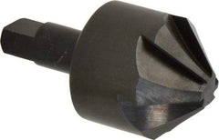 Hertel - 2" Head Diam, 1" Shank Diam, 6 Flute 90° High Speed Steel Countersink - 4-3/8" OAL, Straight Shank - Industrial Tool & Supply