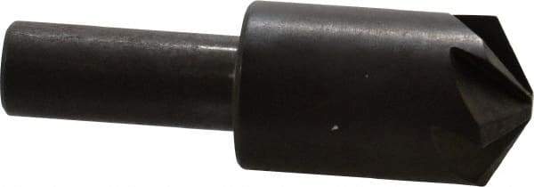 Hertel - 7/8" Head Diam, 1/2" Shank Diam, 6 Flute 120° High Speed Steel Countersink - 2-3/4" OAL, 0.14" Nose Diam, Straight Shank - Industrial Tool & Supply