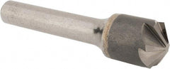 Hertel - 5/8" Head Diam, 3/8" Shank Diam, 6 Flute 120° Solid Carbide Countersink - 2-3/8" OAL, Straight Shank - Industrial Tool & Supply