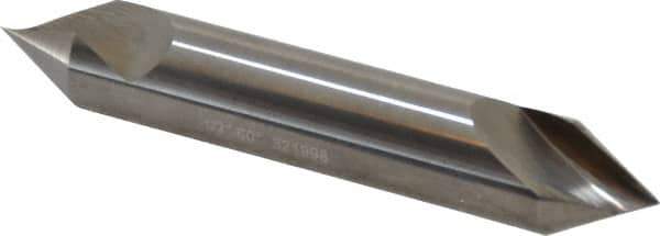 Hertel - 1/2" Head Diam, 1/2" Shank Diam, 1 Flute 60° Solid Carbide Countersink - 3" OAL, Straight Shank - Industrial Tool & Supply