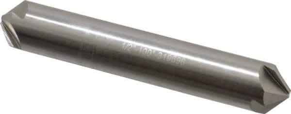 Hertel - 1/2" Head Diam, 1/2" Shank Diam, 4 Flute 100° High Speed Steel Countersink - 3" OAL, Straight Shank - Industrial Tool & Supply
