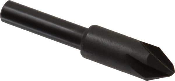 Hertel - 3/8" Head Diam, 1/4" Shank Diam, 4 Flute 60° High Speed Steel Countersink - 1-3/4" OAL, Straight Shank - Industrial Tool & Supply