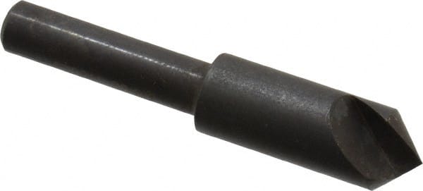 Hertel - 3/8" Head Diam, 1/4" Shank Diam, 1 Flute 90° High Speed Steel Countersink - Industrial Tool & Supply