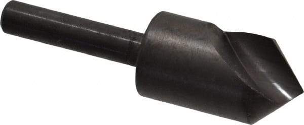 Hertel - 5/8" Head Diam, 1/4" Shank Diam, 1 Flute 90° High Speed Steel Countersink - 2-1/4" OAL, Straight Shank - Industrial Tool & Supply