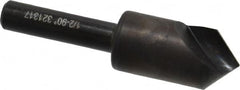 Hertel - 1/2" Head Diam, 1/4" Shank Diam, 1 Flute 90° High Speed Steel Countersink - Industrial Tool & Supply