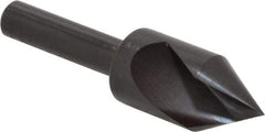 Hertel - 1/2" Head Diam, 1/4" Shank Diam, 1 Flute 60° High Speed Steel Countersink - 2" OAL, Straight Shank - Industrial Tool & Supply