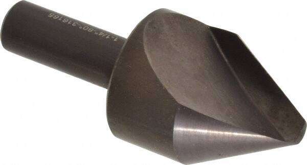 Hertel - 1-1/4" Head Diam, 1/2" Shank Diam, 1 Flute 60° High Speed Steel Countersink - Industrial Tool & Supply